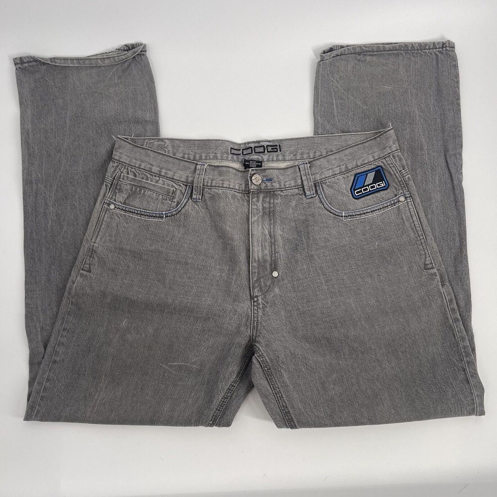 COOGI Jeans Mens 40x35‎ Embroidered Denim Black Authentic Y2K Hip Hop Vintage